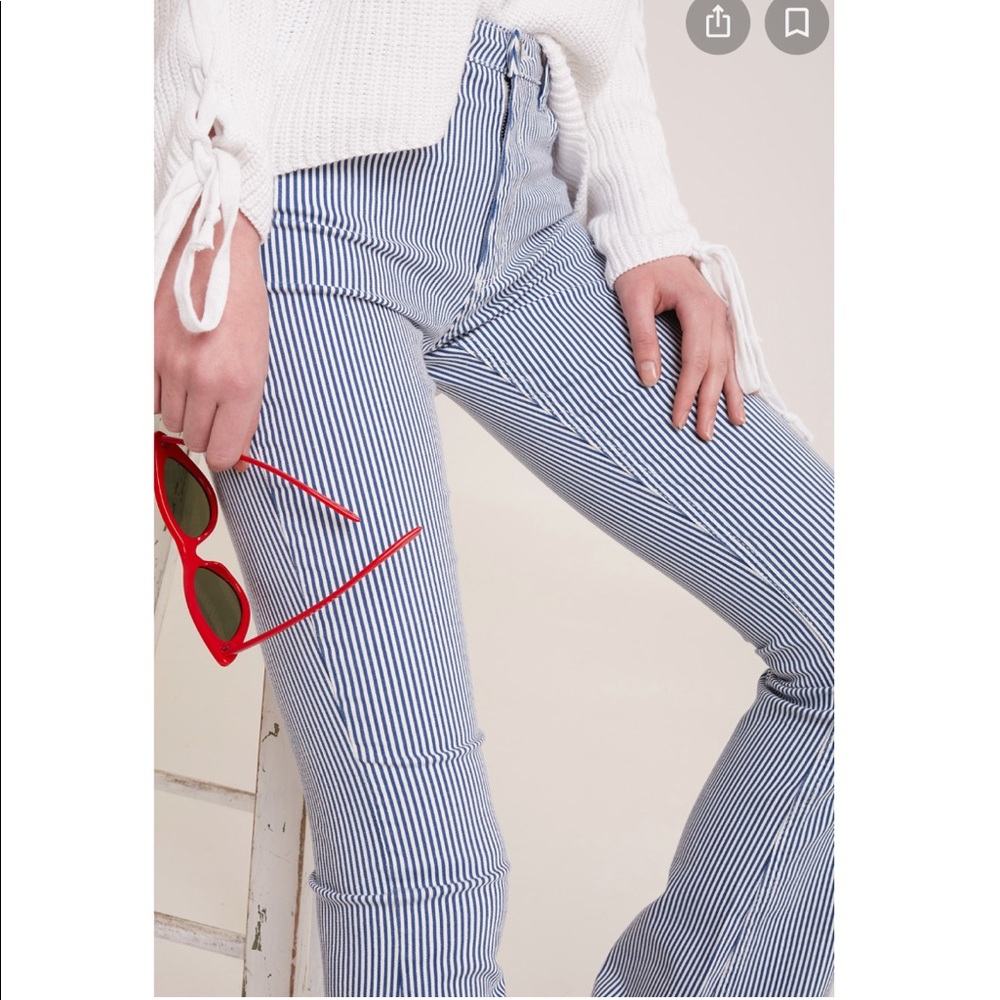 Striped Flared Jeans - Picture 3 of 5